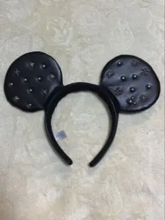 ミッキー　レザーとスタッズのカチューシャ