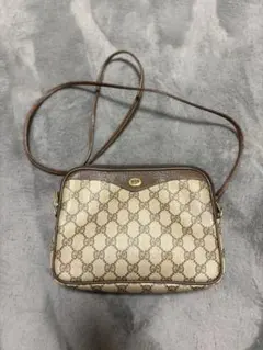 美品　オールドグッチ　OLD GUCCI ショルダーバッグ　ゴールド金具　GG柄