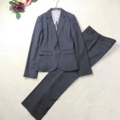 美品✨洗える✨スーツセレクト パンツセットアップ ネイビーチェック 11号 L