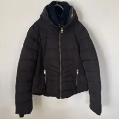 ZARA ザラ ファー 中綿ジャケット ショート丈 黒 Mサイズ ポケットあり
