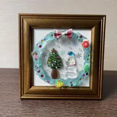 シーグラスアート　クリスマスリース②
