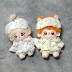 20cmぬいぐるみ用 パジャマセット ブルー アイマスク・トップス・パンツのサムネイル