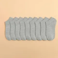 レディース　ショート ソックス　グレー　10足　靴下　防臭　女性用　男女兼用