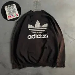 80's USA製”万国旗“adidas”鬼フェード“両面“boro sweat
