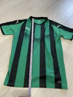 Puma サッカーシャツ 緑/黒 ストライプ
