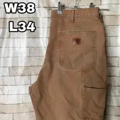 カーハート ペインターパンツ ダック地 裏地チェック メキシコ製 茶 38×34のサムネイル