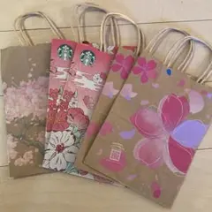 スターバックス　桜デザイン ショップ袋 5枚セット