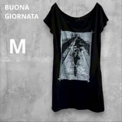 ボナジョルナータ Tシャツ ブラック 半袖 M プリント ファイブフォックスのサムネイル