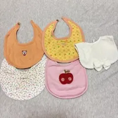 ★KP★可愛い女の子用ベビー スタイ 5枚セット コットン