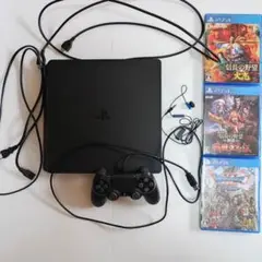 完品級 PS4 すぐ遊べるセット！箱/イヤホン/ソフトドラクエ等3本付初期化済