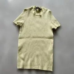 Bershka リブニット 半袖 トップス イエロー XSのサムネイル
