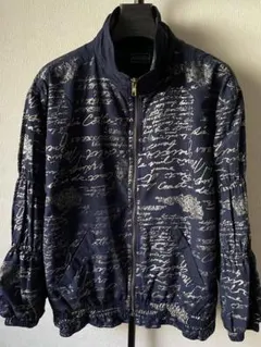 【Vintage】ハイネック ブルゾン▪総柄 フルジップ カリグラフィー 90s