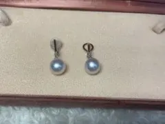 極美品　KKS 南洋白蝶真珠　パールピアス　イヤリング　パールドロップピアス