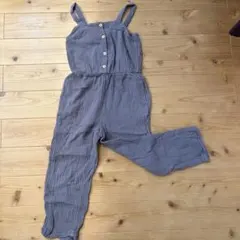 H&M オーガニックコットン　オーバーオール　グレー　ボタン付き　120