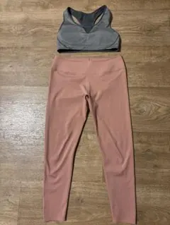 エアリズム ヨガウェアセット グレー/ピンクXL
