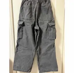 GU デニムスーパーワイドカーゴパンツ08ダークグレー