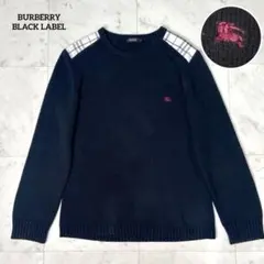 専用【美品】バーバリーブラックレーベル ニット ノバチェック 3 L 黒