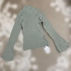 【GRL】グリーン リブ編み 長袖トップス Mサイズ