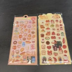 食べ物、パンモチーフ ぷくぷくシール2シートセット⭐️新品⭐️ボンボンドロップ