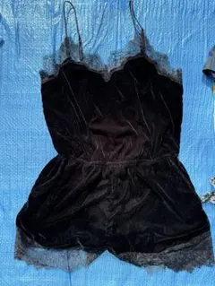 ブラックベルベットキャミソール　サロペット
