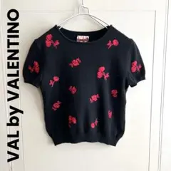 VAL by VALENTINO 薔薇刺繍 半袖ニット