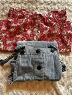 Noeil aime BeBe 花柄シャツ 120 ジャンパースカーbreeze