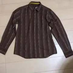 【MICHEL KLEIN 】ブラウン ストライプ 長袖シャツ 48