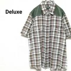 日本製　DELUXE CLOTHING ウエスタンシャツ　チェック半袖シャツのサムネイル