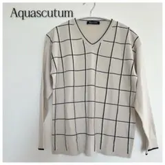 美品✨ Aquascutum チェック柄 Vネックセーター　メンズ