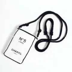 本物 シャネル 正規ノベルティ フレグランス No.5 斜め掛け ひも付きポーチ