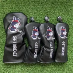 新品【4点セット】ドラえもん ゴルフクラブヘッドカバー 1+3+5+UT 黒
