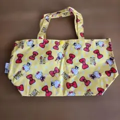 ハローキティ イエロー ランチトートバッグ　ナイロン系