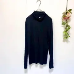 美品✨【UNIQLO】ストレッチコットンタートルネックT 長袖 ハイネック(L)