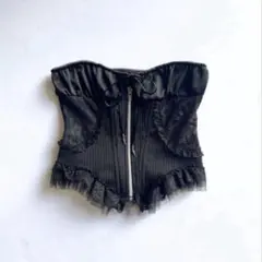 JAN SOLVIE ASSEMBLY フリルビスチェ　ブラック　litmus