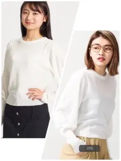 ★超美品★レディースWEGO BROWNY パフスリーブニットF