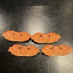 オレンジ色のカニ型箸置き4個セット