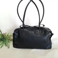 【本革】ear PAPILLONNER ロングハンドルボストンバッグ ブラック