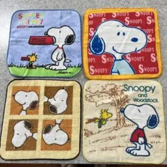 スヌーピータオルハンカチ4枚セット新品未使用