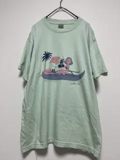 SUN SURF サンサーフプリントTシャツ ミントグリーン Mサイズ綿100%