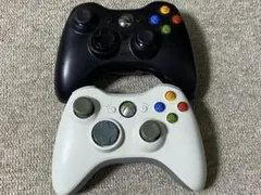 Xbox 360 ワイヤレスコントローラー ブラック＋ホワイト　動作品