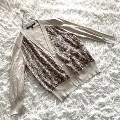マックスマーラ/MaxMara【M】花柄カーディガン 切替 コットン混のサムネイル