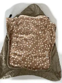 フード付きおくるみ ベージュ 星柄 95センチまで