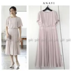 ANAYI ソフトツイル プリーツ ソデツキ ワンピース 38 ANAYI ソフトツイル プリーツ ソデツキ ワンピース 38 - メルカリ