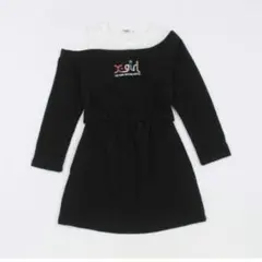 【新品】X-girlstages　肩あきワンピース100cm オフショル　黒