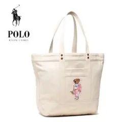 ポロラルフローレン ベアキャンバストートバッグ M ミディアム