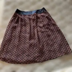 インディヴィ INDIVI フレアスカート ひざ丈 総柄 38 レディース