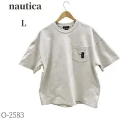 状態良好☆ノーティカ ビッグシルエットヘビーウェイトTシャツLオートミール系