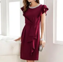 girl セレモニー　ワンピース　パール　XL