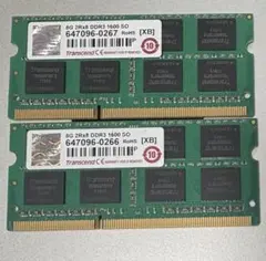 Transcend DDR3 1600MHz 8GB メモリー 2枚セットのサムネイル