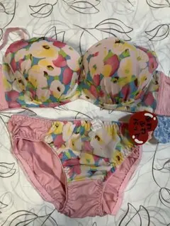 I*H様 D70M 花柄のブラ＆ショーツセット　ピンク
